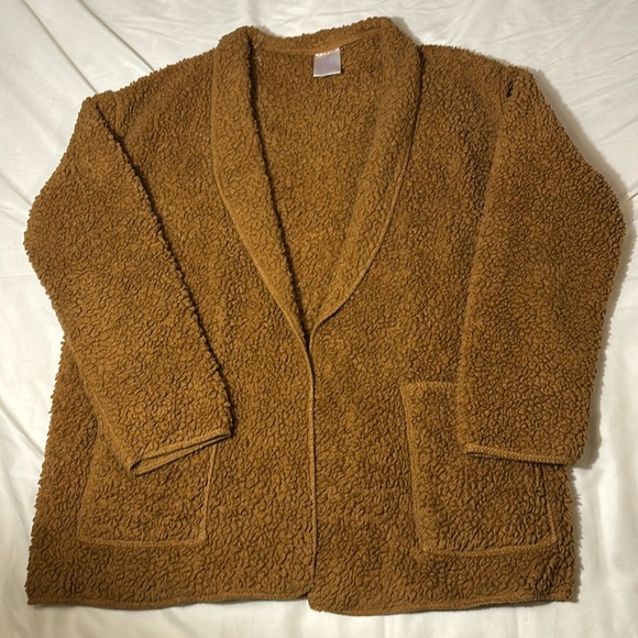 Sherpa Cardigan Jacket Rust size Small - Picture 1 of 8